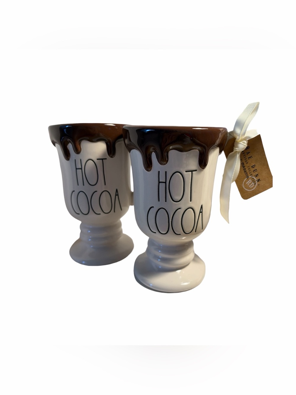 Rae Dunn "Hot Cocoa" 18 oz Mugs Set of 2 - NWT **